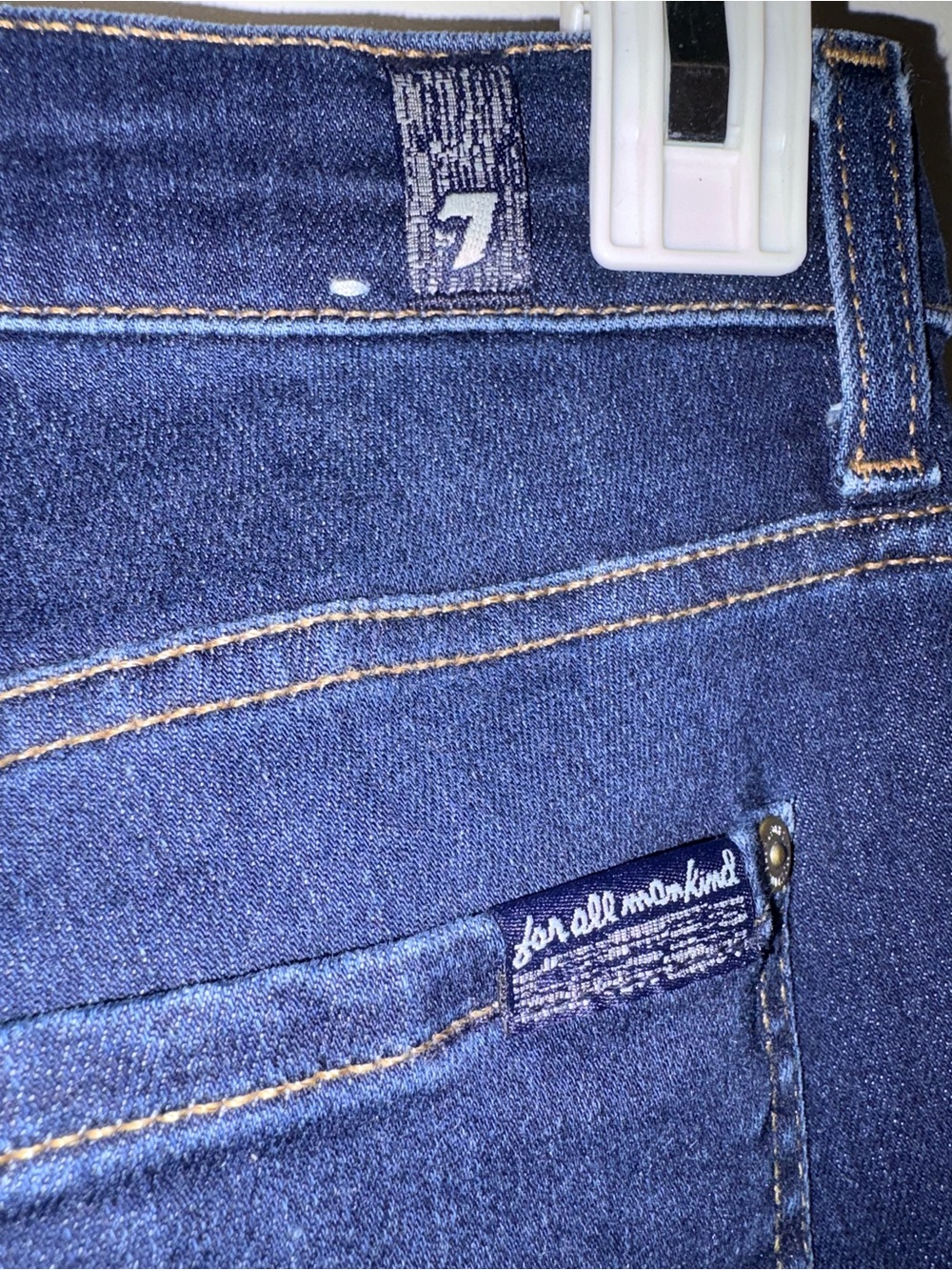 7 For All Mankind Mid-Rise Bootcut Dark Indigo Blue Jeans Size 30 - Picture 10 of 14
